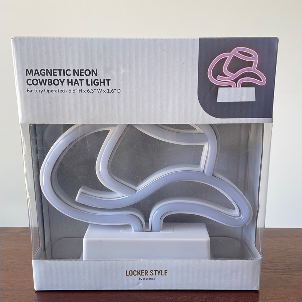 Ubrands Magnetic Battery operated Neon Cowboy Hat Light - White